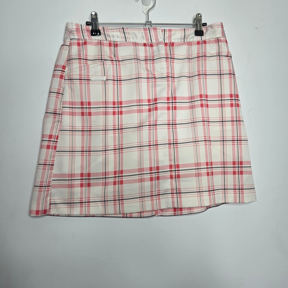 Lot of 2 IZOD Women Golf‎ Skorts Size 4 Plaid Red White Aqua Blue Stretch Skirt